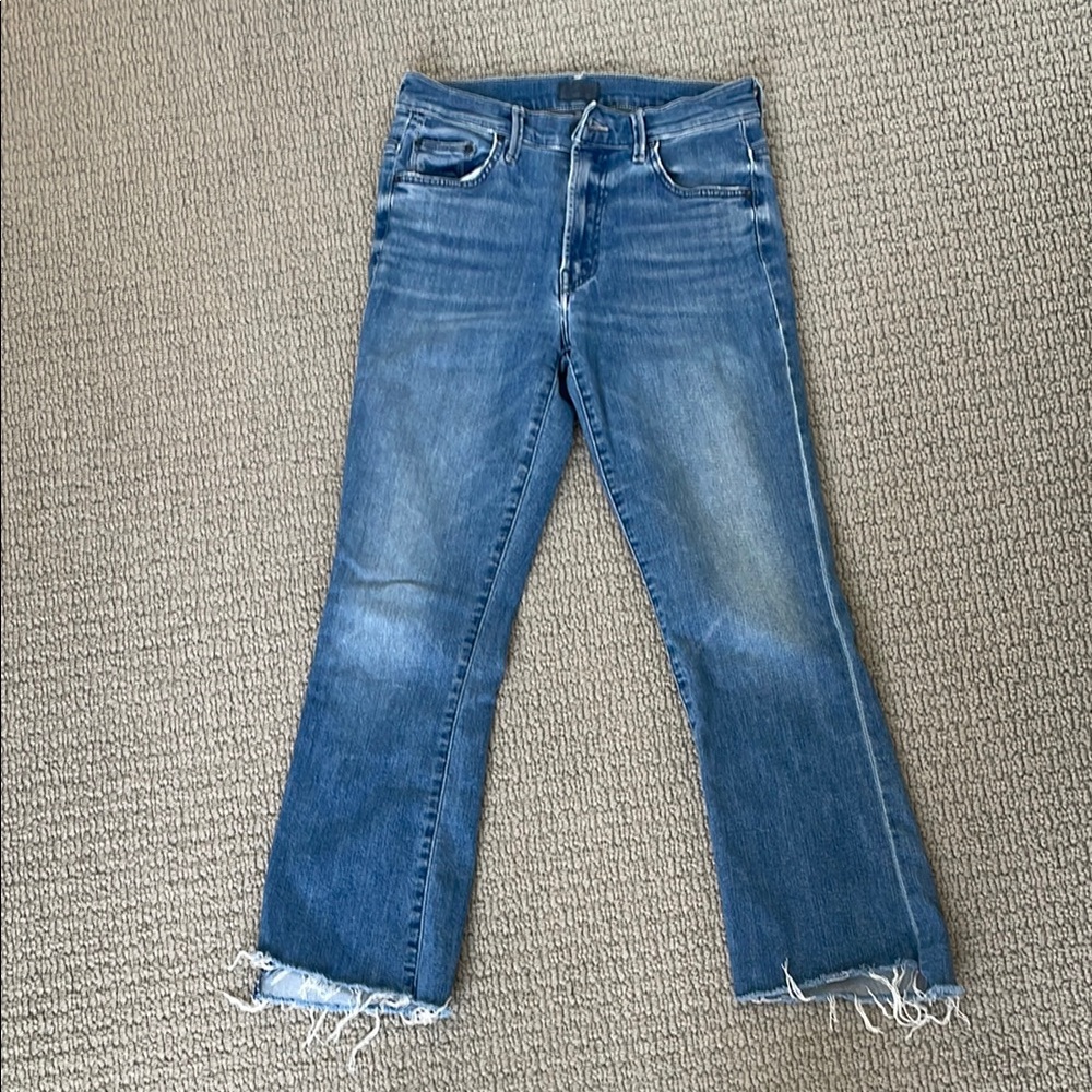 MOTHER Blue Flare Wide Leg Jeans